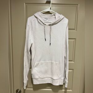 Distressed cream waffle hoodie
